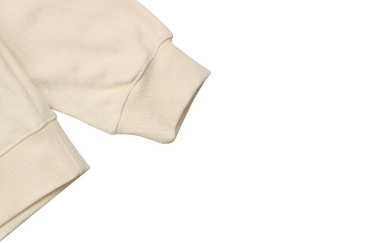 Gucci Cream Flame Baseball Girl Print Crewneck Sweatshirt
