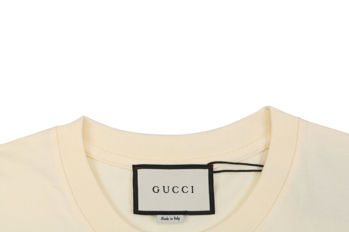 Gucci Cream Crayon Shin-chan Print Short-Sleeve Pajama T-Shirt