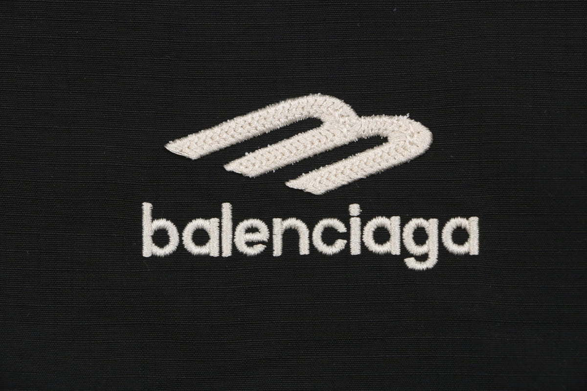 Balenciaga Black Right-Chest 3B Logo Embroidered Hooded Jacket