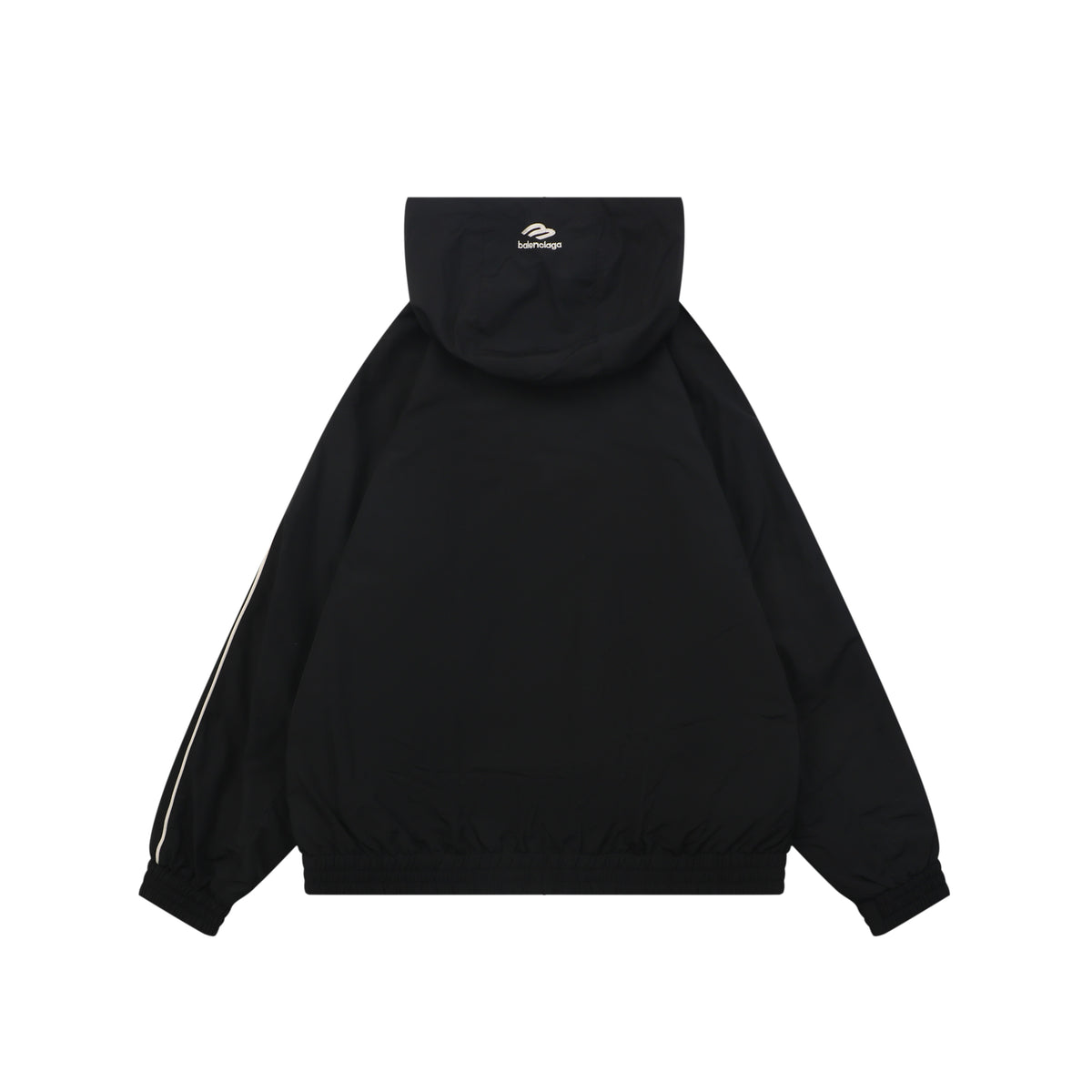 Balenciaga Black Right-Chest 3B Logo Embroidered Hooded Jacket