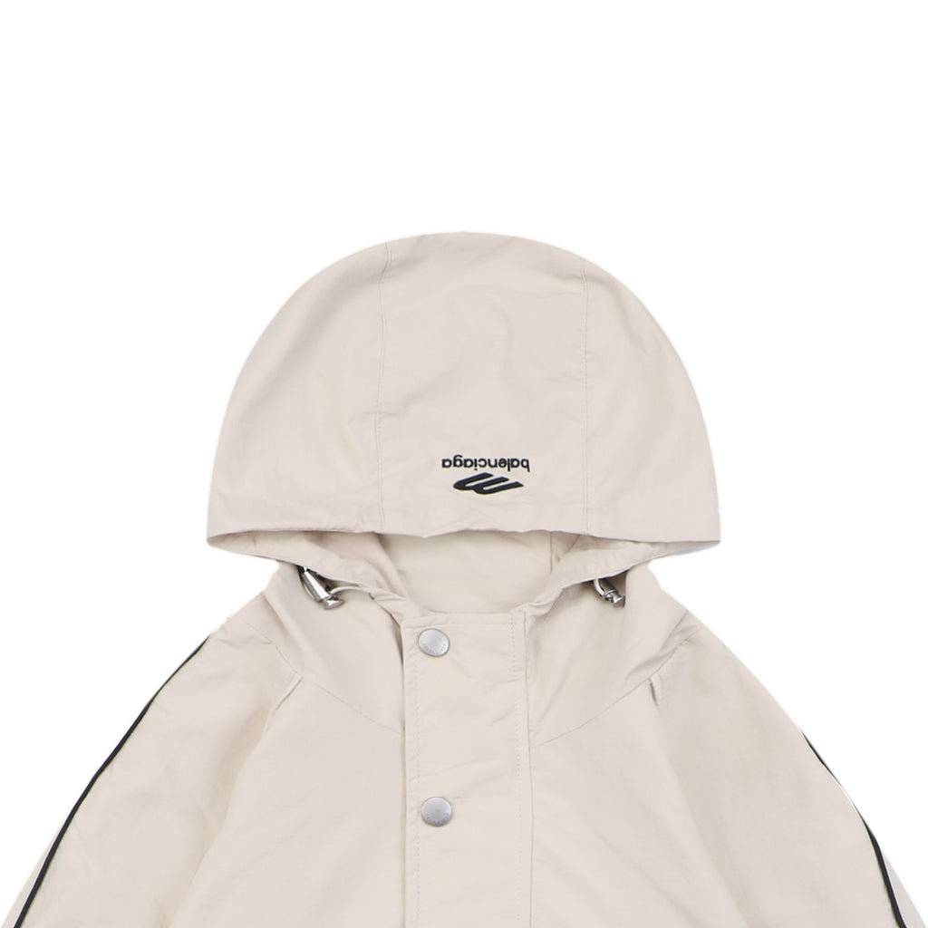Balenciaga Khaki Right-Chest 3B Logo Embroidered Hooded Jacket