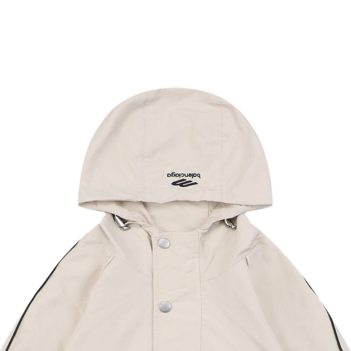 Balenciaga Khaki Right-Chest 3B Logo Embroidered Hooded Jacket