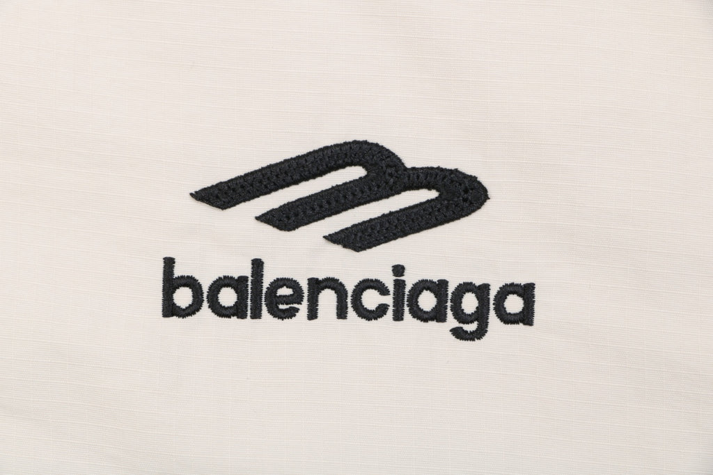 Balenciaga Khaki Right-Chest 3B Logo Embroidered Hooded Jacket