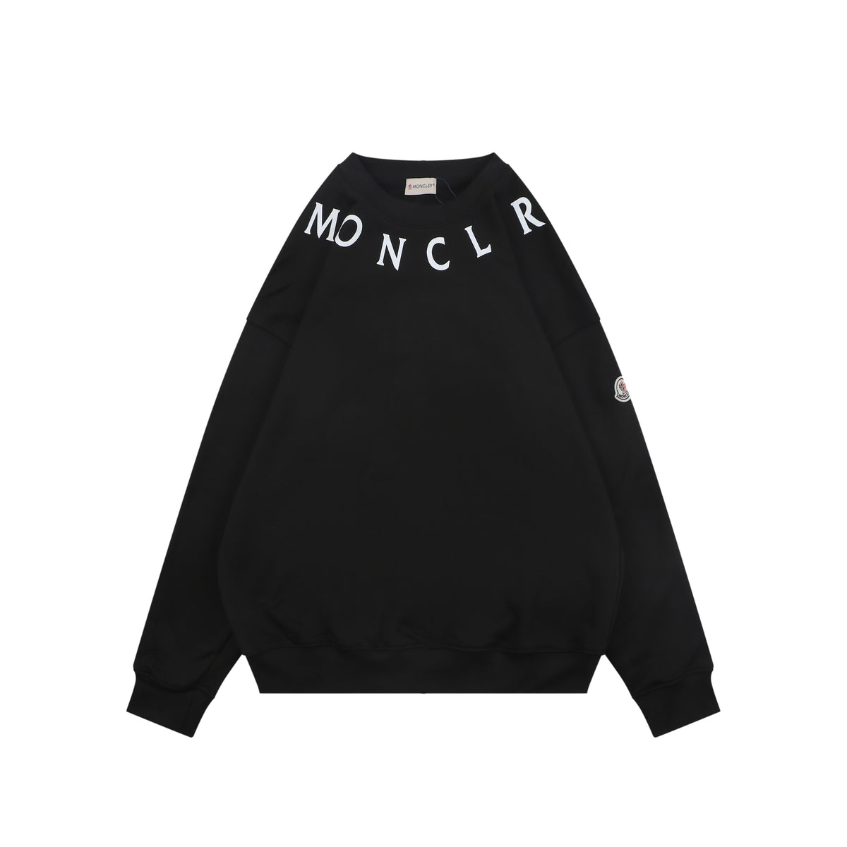 Moncler Black Neckline Lettering Print Crewneck Sweatshirt