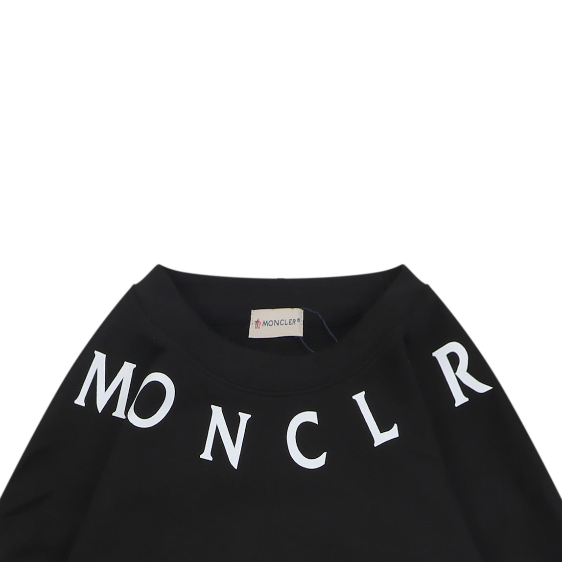 Moncler Black Neckline Lettering Print Crewneck Sweatshirt