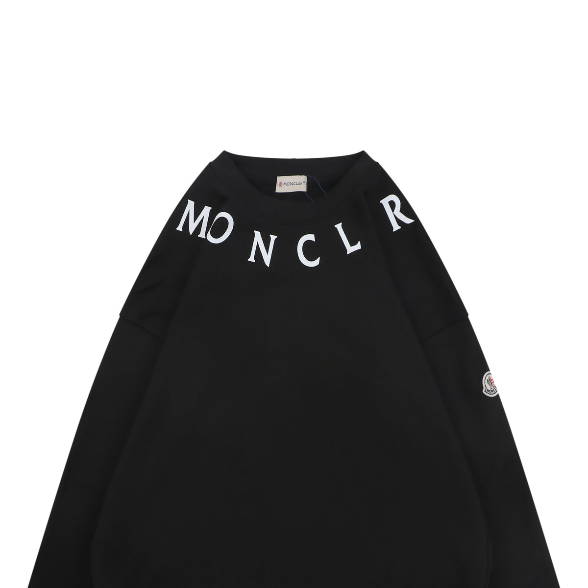 Moncler Black Neckline Lettering Print Crewneck Sweatshirt