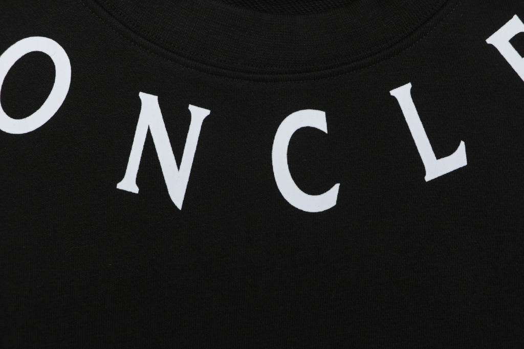 Moncler Black Neckline Lettering Print Crewneck Sweatshirt