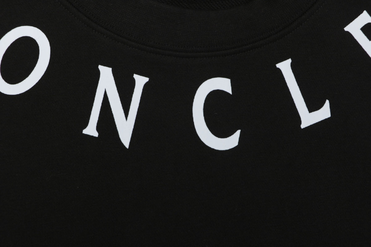 Moncler Black Neckline Lettering Print Crewneck Sweatshirt