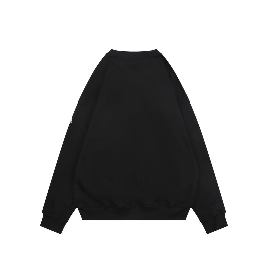 Moncler Black Neckline Lettering Print Crewneck Sweatshirt