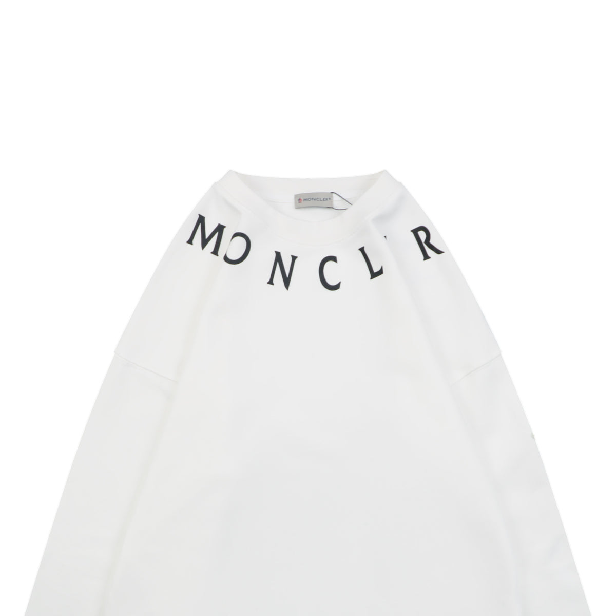 Moncler White Neckline Lettering Print Crewneck Sweatshirt